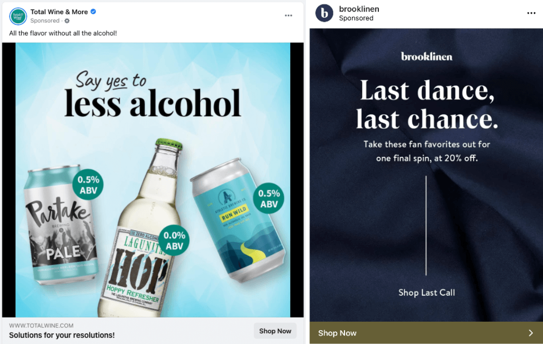 Example of a Facebook Ad and an Instagram Ad.