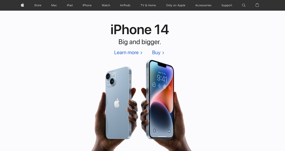 Apple website